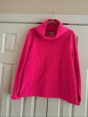 Dudley Stephens Neon Pink Cowl Neck Sweater (runs small more like an XL)